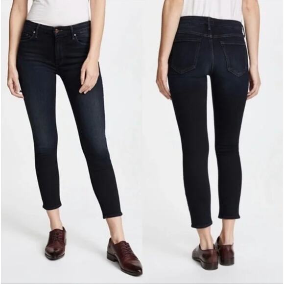 MOTHER The Looker Crop Coffee Tea or Me Dark Wash {Q15} - Picture 1 of 7